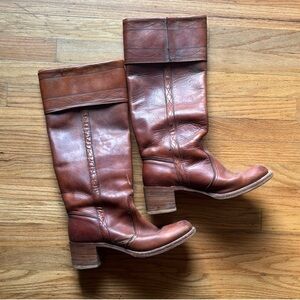 Vintage 70-80s Black Label Frye Brown Leather Boot.See Pic 7 for imperfection